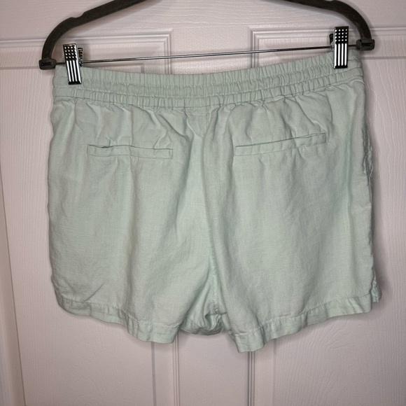 J. Crew Light Green Blue Linen Blend Shorts Elastic Waistband Size Small GUC - Picture 4 of 9
